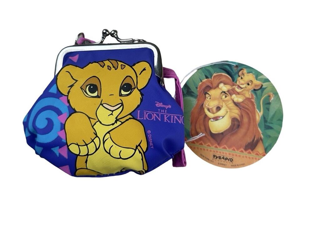 Disney Lion King Simba Coin Purse Kiss Lock Wristlet Pyramid Vintage 1990s NWT